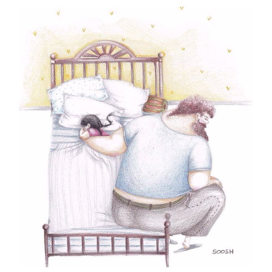 portalraizes.com - Ilustrações reconfortantes sobre o amor entre um pai e sua menina