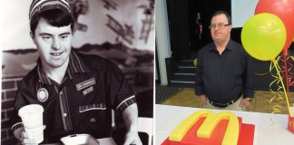 Funcionário do McDonald’s comemora 30 anos de trabalho na empresa