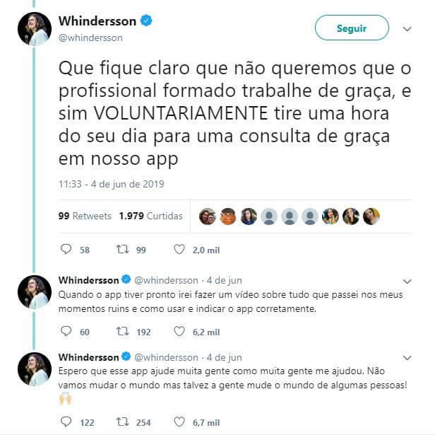 portalraizes.com - Whindersson Nunes lançará aplicativo gratuito para ajudar pessoas com depressão