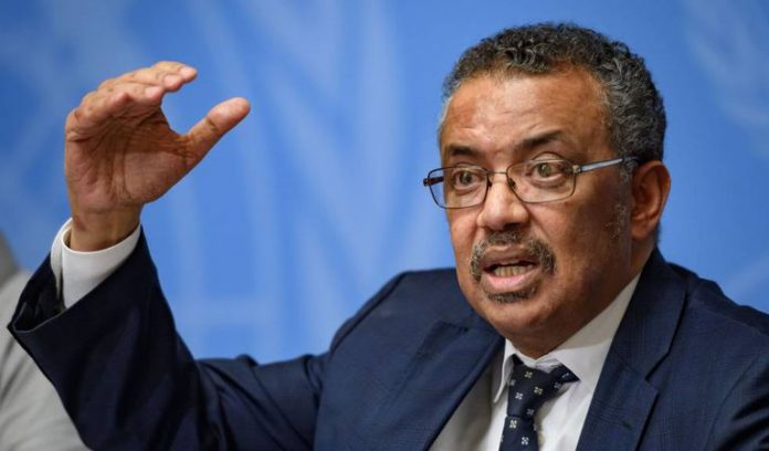 Diretor general da OMS Tedros Adhanom Ghebreyesus.FABRICE COFFRINI AFP
