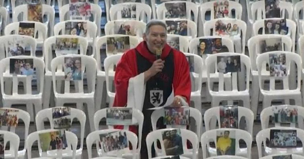 Padre Marcelo Rossi homenageia profissionais da saúde em missa vazia