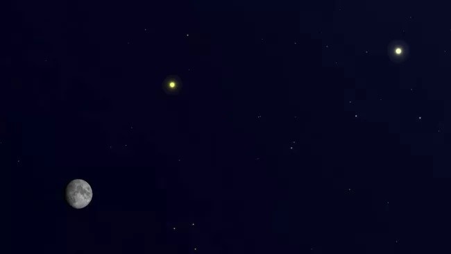 portalraizes.com - Olhe para o céu! Conjunção entre a Lua, Júpiter e Saturno visíveis neste fim de semana