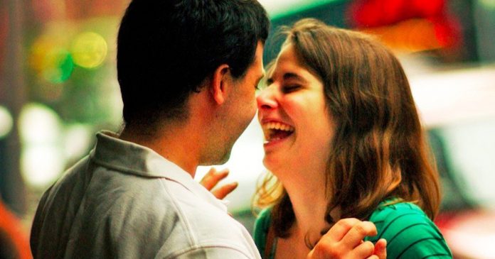 couple talking, laughing