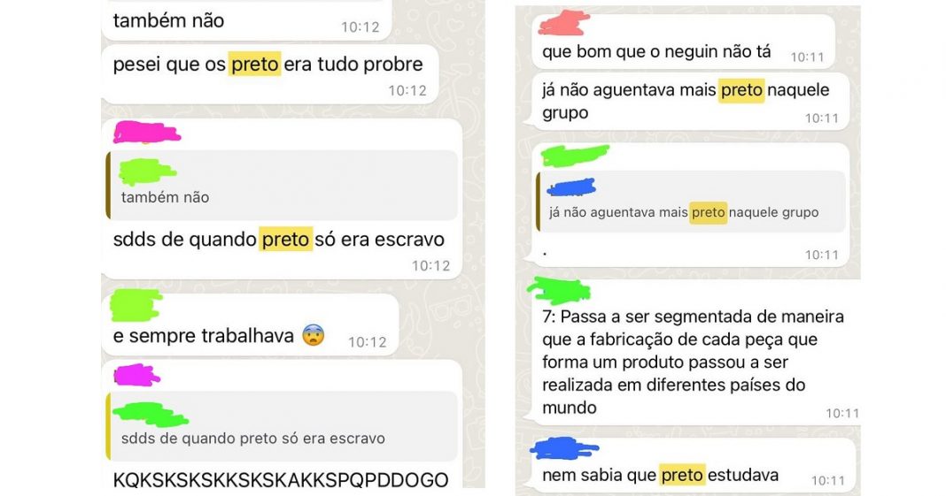 “Saudades de quando preto só era escravo”: aluno é vítima de racismo em grupo da escola